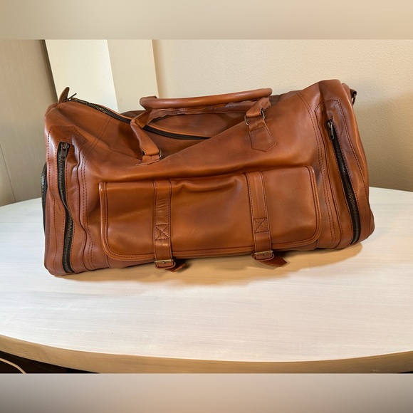 Van Darko Other - New real Cowhide Leather Gym Duffle Weekender Overnight Travel Duffel Bag Men